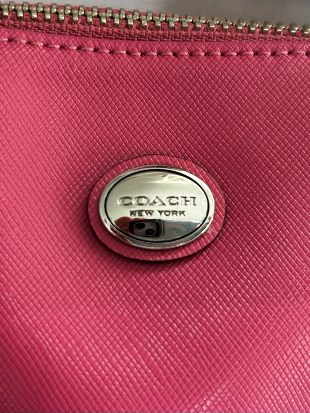 COACH Peyton Cora Domed Satchel in Pink Saffiano Leather - Picture 9 of 12